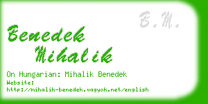 benedek mihalik business card